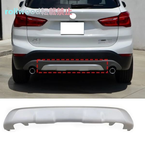 リアバンパー ディフューザー グレー センター BMW X1 F48 Mスポーツ 2016-2019 リア スポイラー カナード ブレード拍卖