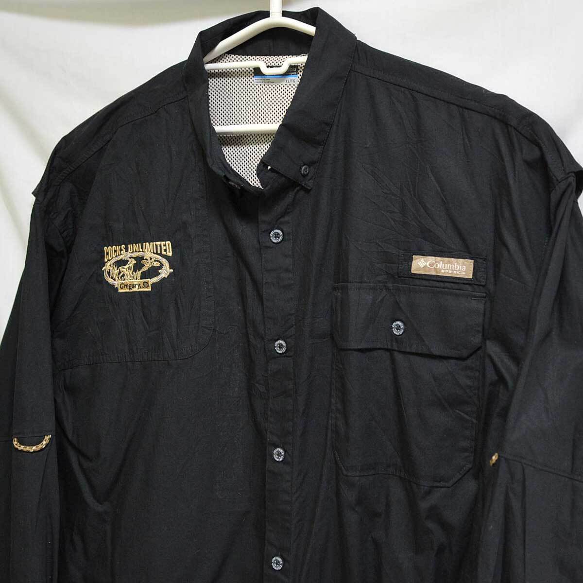 古着●コロンビア 長袖フィッシングシャツ コックスアンリミテッド XL シールはがし跡 サイズ大き目 xwp拍卖