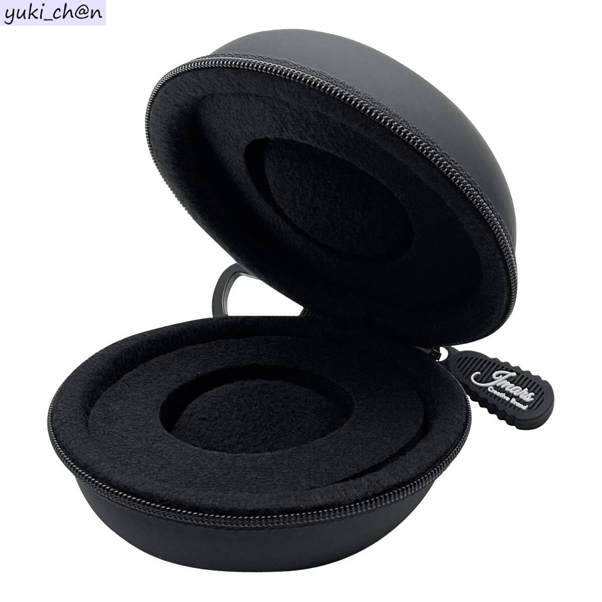 腕時計 携帯ケース レザーブラック ファスナー 軽量 丸型 時計を守るクッション付き 持ち運び カラビナ付 インナースポンジ 保管拍卖