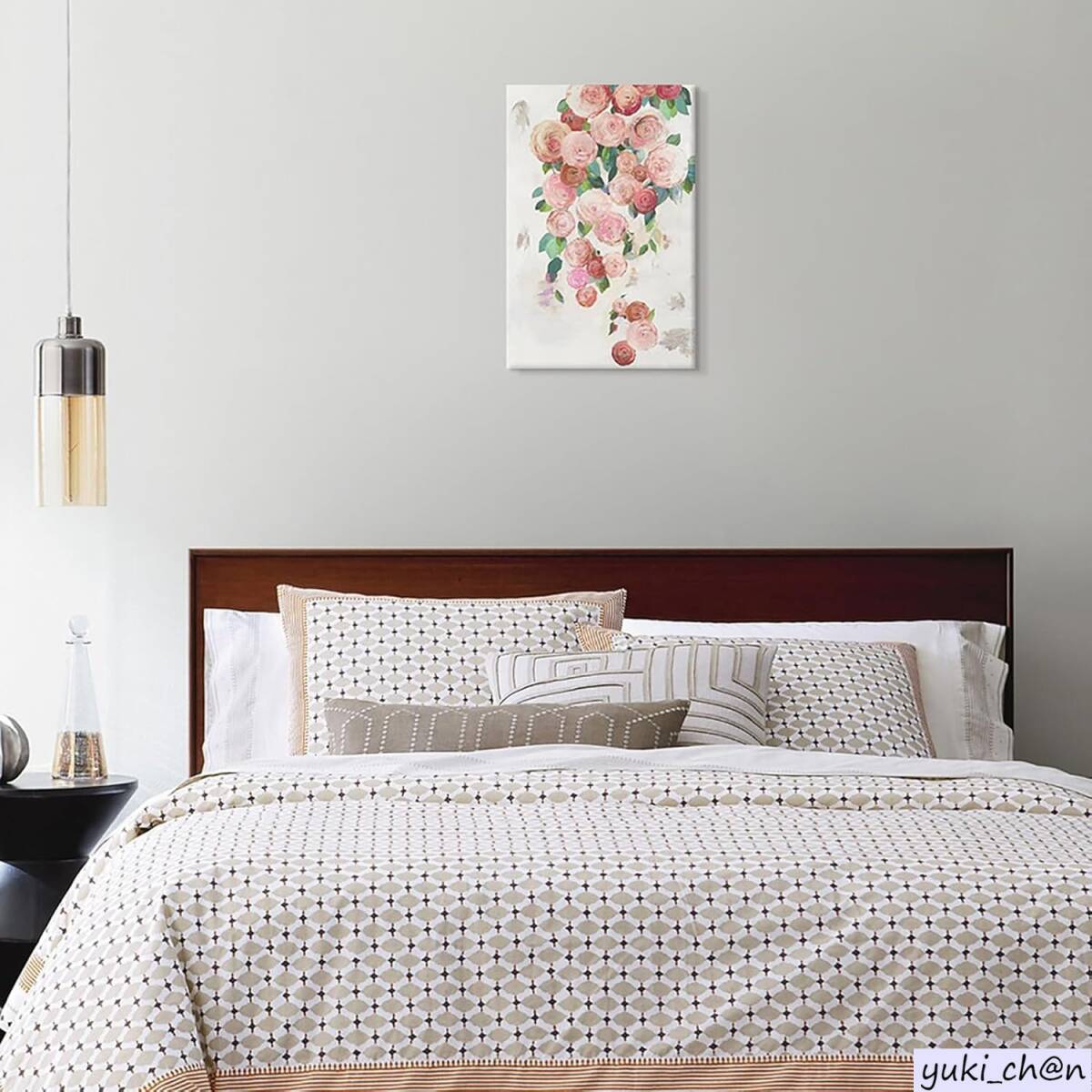 パネルキャンバス絵画 60cmx40cm 花の絵画 絵 風景画 壁の絵 ピンクローズ バラ ピンク アート インテリア拍卖