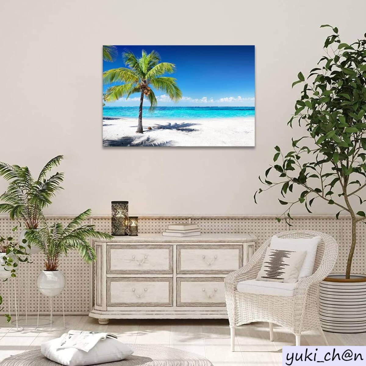 アートパネル 絵 絵画 風景画 30cmx40cm 南国 海 ヤシの木 椰 自然風景 太陽 壁掛け インテリア 室内装飾 おしゃれ拍卖