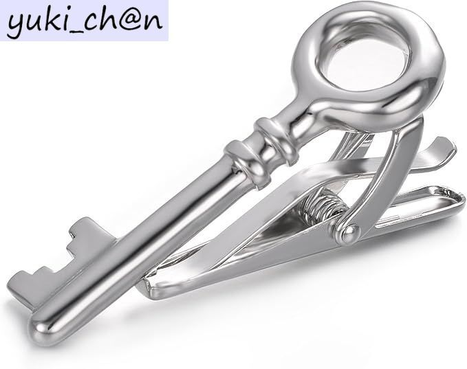 ネクタイピン ユニーク キー メンズ おもしろ おしゃれ かわいい タイピン 銀 タイバー ビジネス タイ止め カギ シルバー拍卖