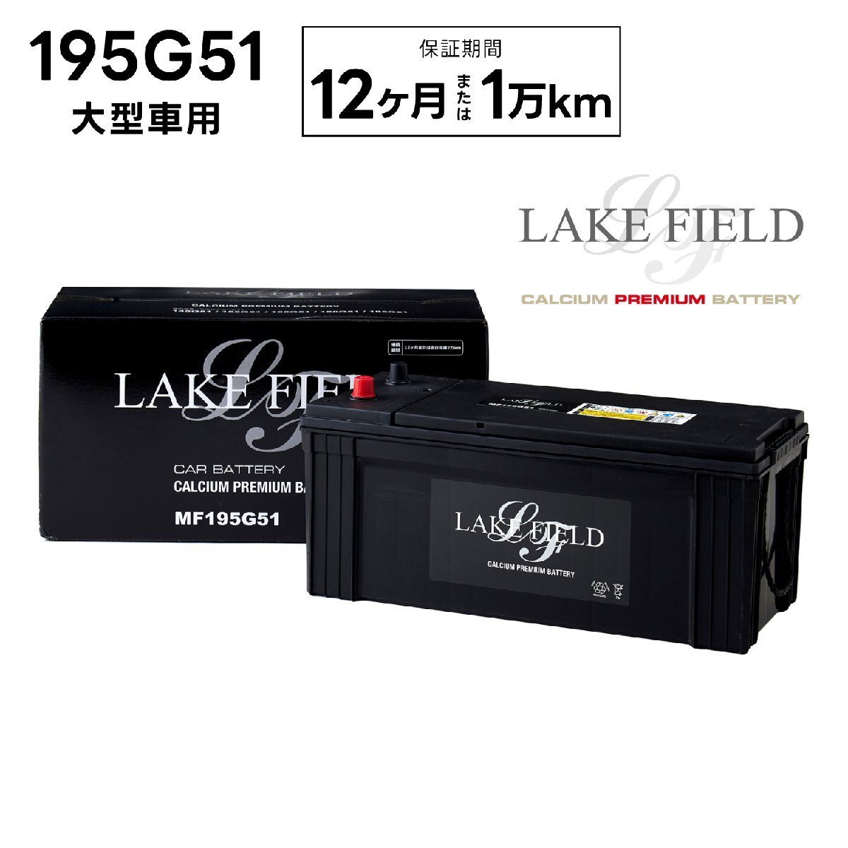メーカー直送 LF195G51 大型車用バッテリー 12ヶ月 2万km補償(互換 155G51 165G51 185G51 195G51)LAKE FIELD レイクフィールド拍卖
