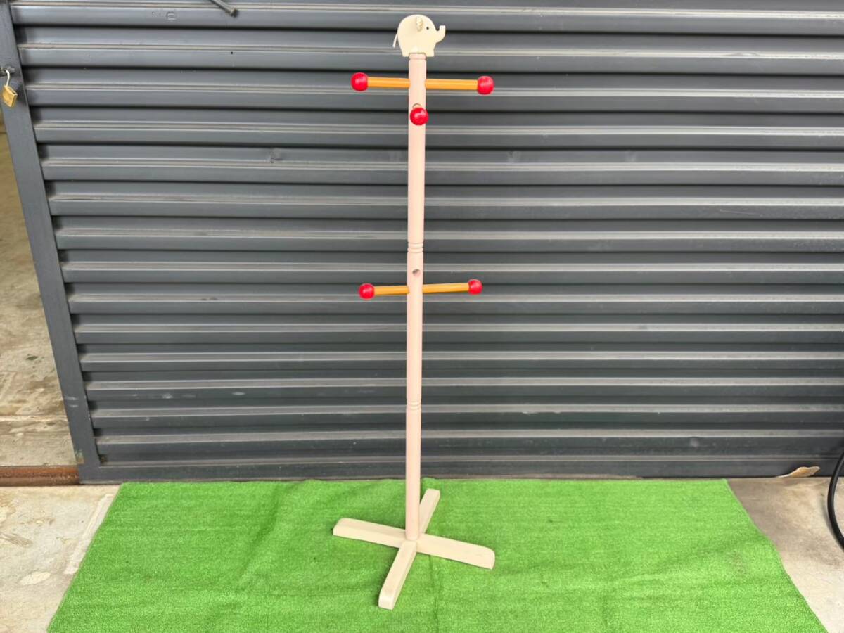 (M1730)ポールハンガー 木製 コートハンガー ハンガーラック 130㎝拍卖