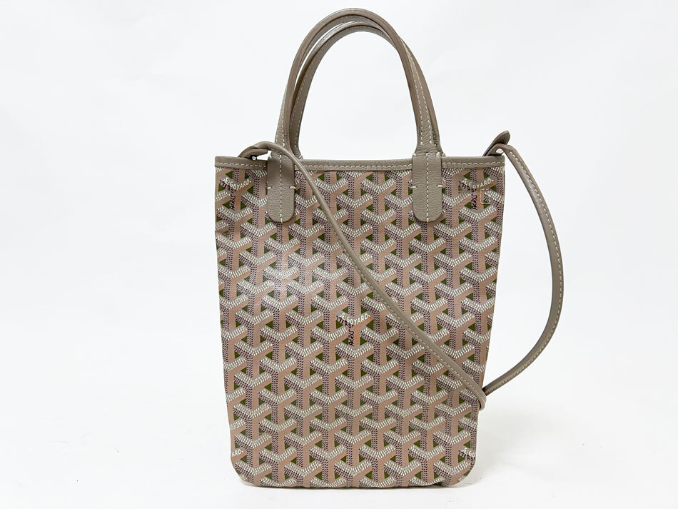 GOYARD ゴヤール ポワティエ クレールヴォア ミニ トートバッグ ショルダーバッグ グレー グリーン 中古拍卖