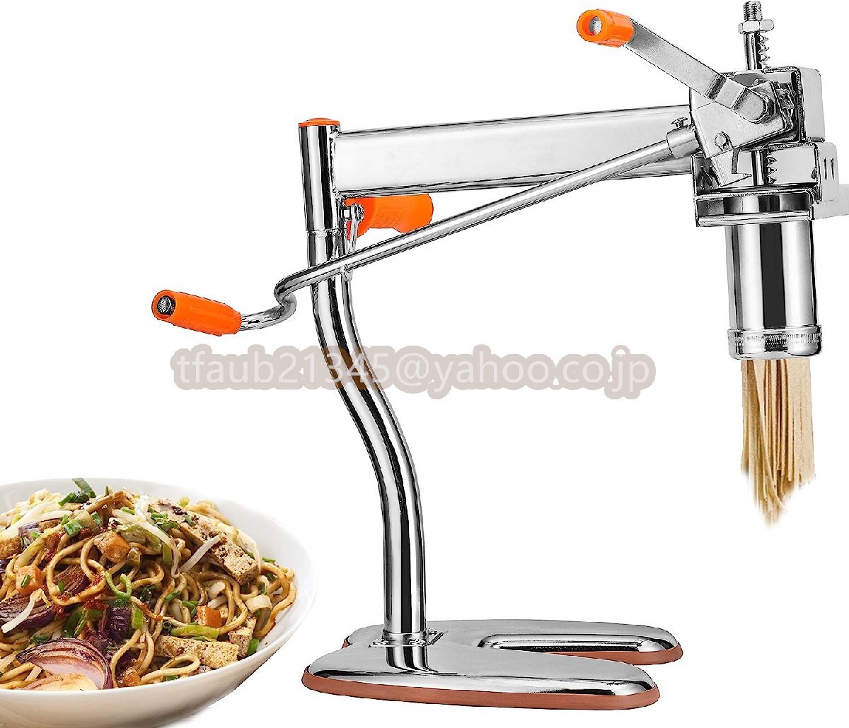 【ケーリーフショップ】手動パスタメーカー 製麺機 ステンレス製麺筒 家庭用 7種類の麺先付き モンブラン/そば/うどん/生パスタなど拍卖