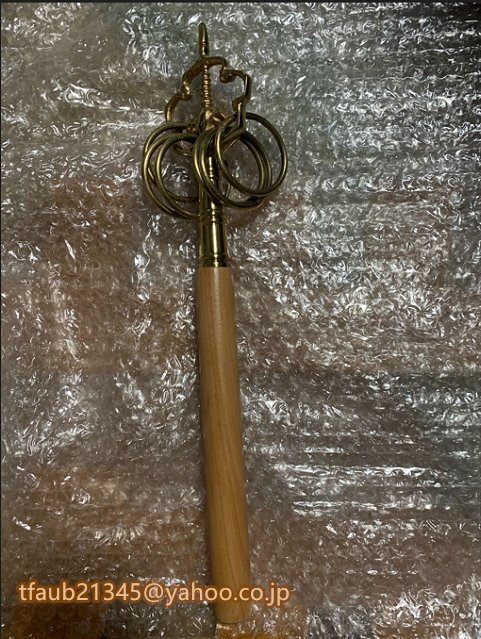 特売品★錫杖★ 密教 法具 銅製★密教法具★筋彫り仏拍卖