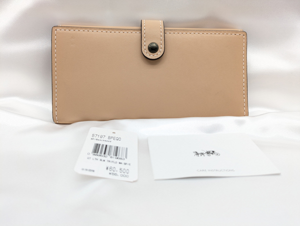 【COACH】57197 スリム トライフォールド 三つ折り長財布☆AB品☆質屋 ユニオン本通店 コーチ拍卖