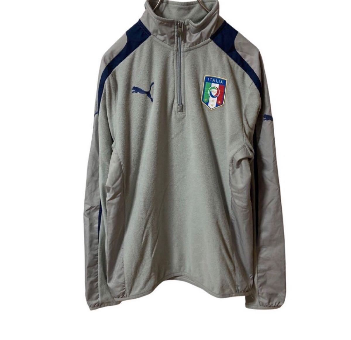 PUMA プーマ イタリア ITALIA フリース グレー ハーフジップ Sサイズ拍卖