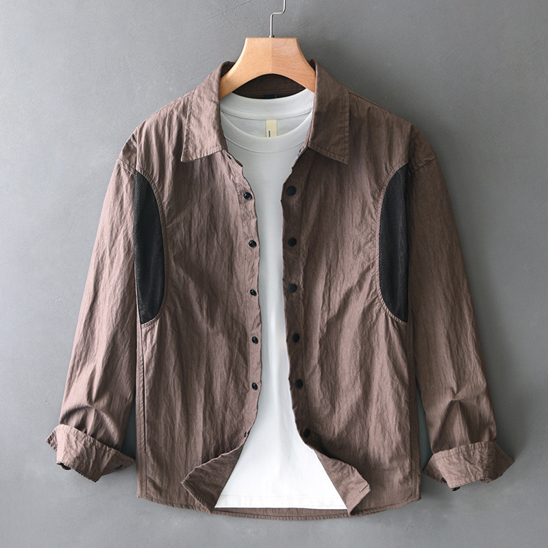 カジュアルシャツ カーゴシャツ ワーク 登山・アウトドア 長袖シャツ 新品*メンズ シャツ トップス 春秋服【T9006】珈琲色 M拍卖