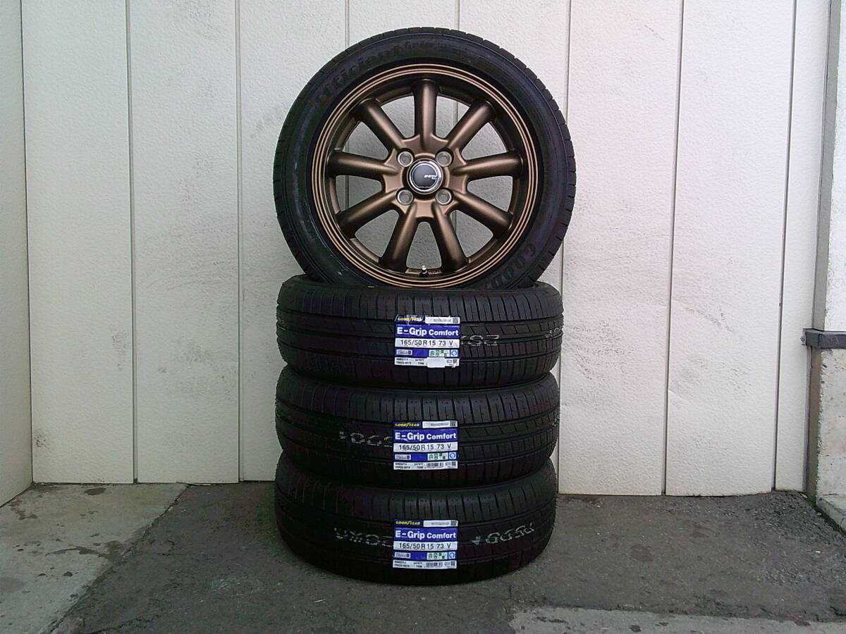 新品☆JP STYLE Bany☆マットブロンズ☆グッドイヤーE-Gripコンフォート☆165/50R15セット☆パレット・ルークス・ライフ・ミラジーノ☆Hu拍卖