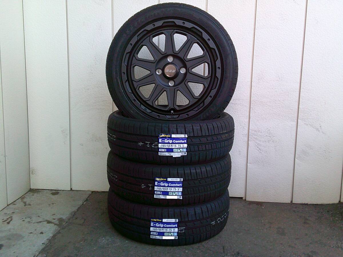 グッドイヤー☆E-Gripコンフォート☆165/55R15☆スペーシア・ラパン・キャンバス☆Leowing XR Vale☆新品4本セット☆Hu拍卖