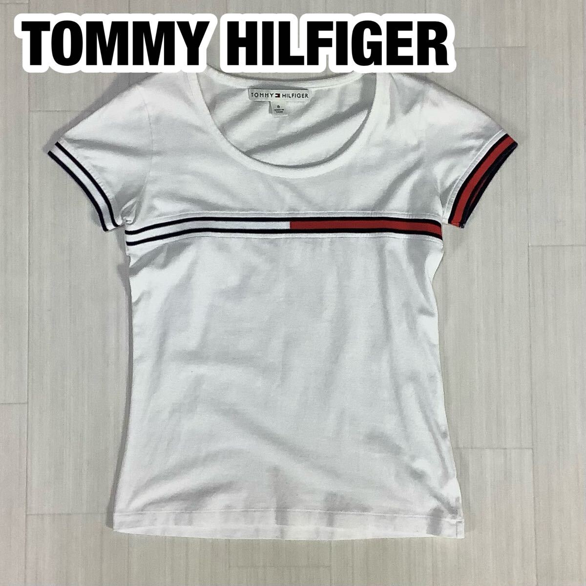 TOMMY HILFIGER トミーヒルフィガー 半袖Tシャツ レディース O フラッグロゴ拍卖