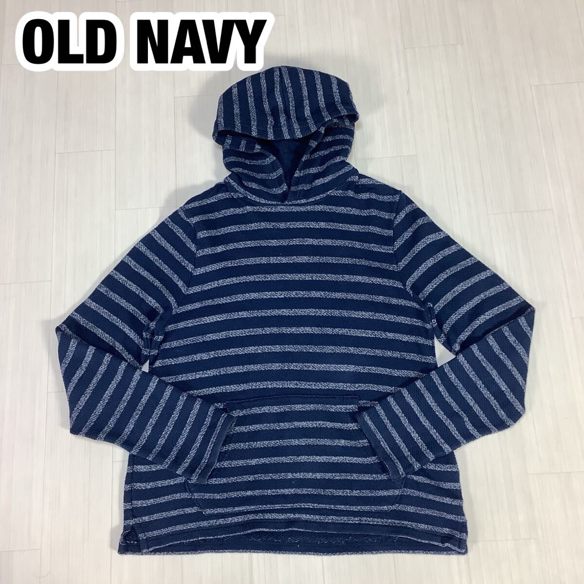 OLD NAVY オールドネイビー プルオーバー パーカー S ボーダー柄 ネイビー×ホワイト拍卖