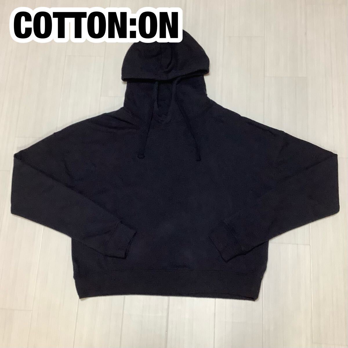COTTON:ON コットン:オン プルオーバー パーカー ショート丈 M ブラック拍卖