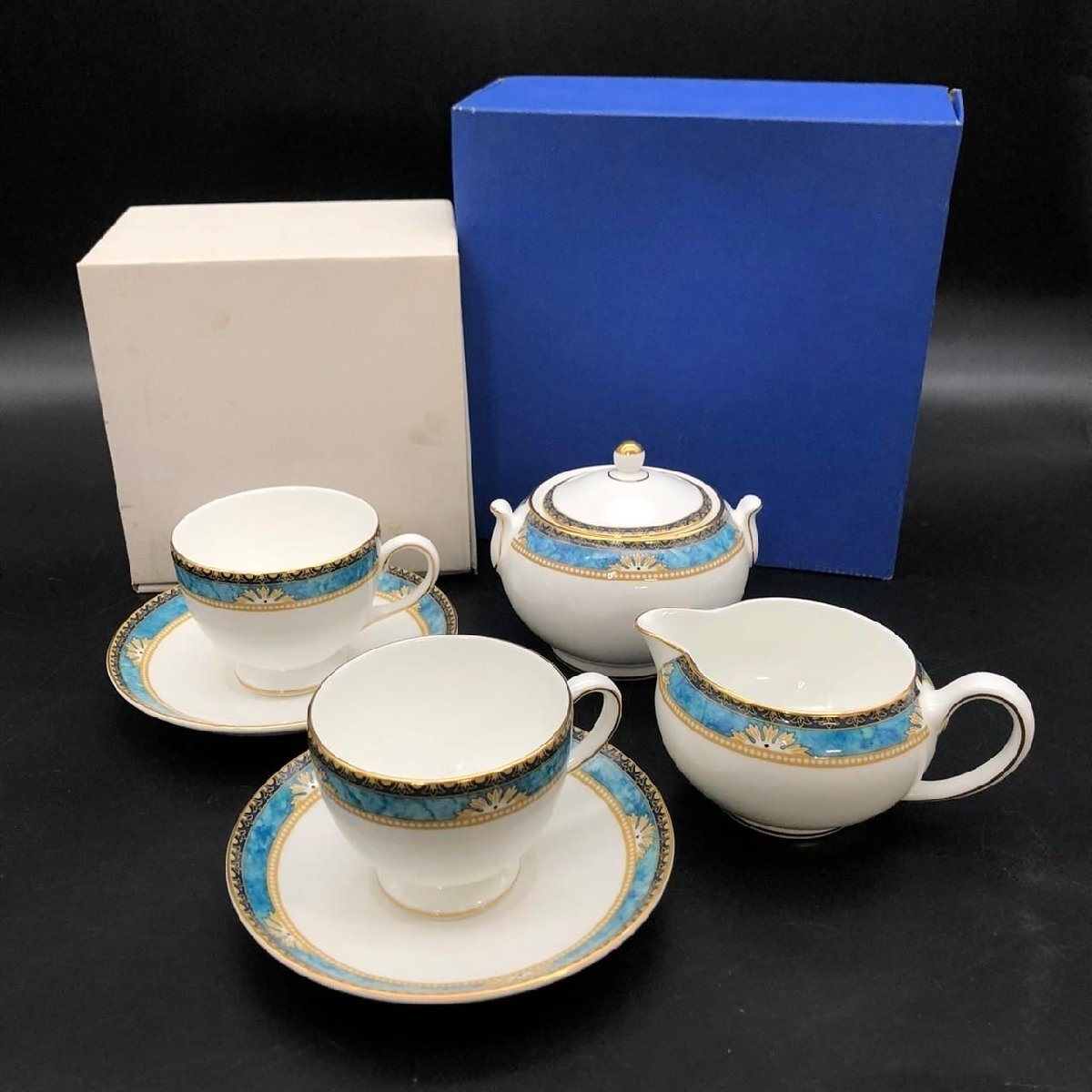 SW0114-14-4-4 WEDGWOOD ウェッジウッド ティーカップ ソーサー ポット まとめ アンティーク 西洋陶磁 最大口径8 H10 80サイズ拍卖