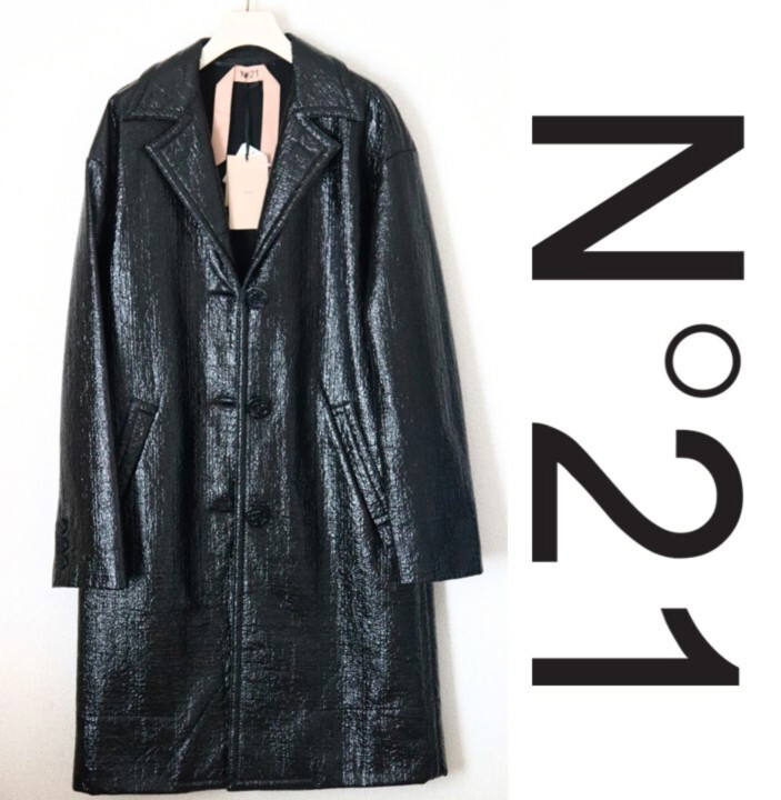203,500円新品タグ付き【N°21 ヌメロヴェントゥーノ】チェスターコート 黒 36(M) v2041m拍卖