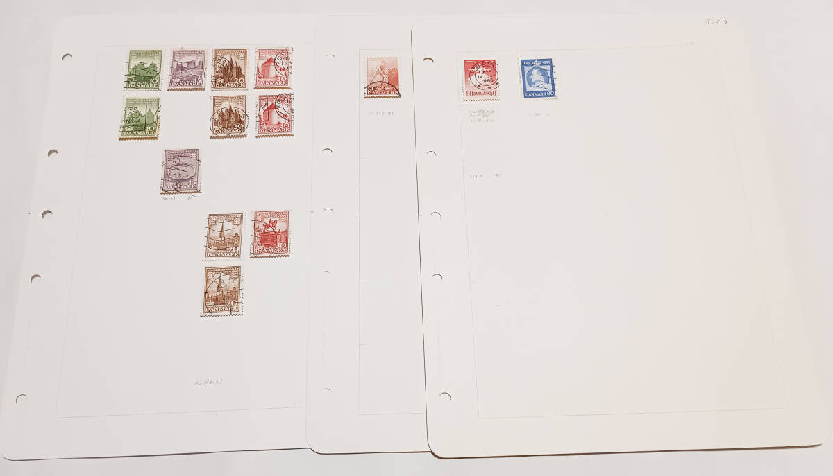 デンマーク切手 使用済1953年~1959年 14枚 長期保管品拍卖