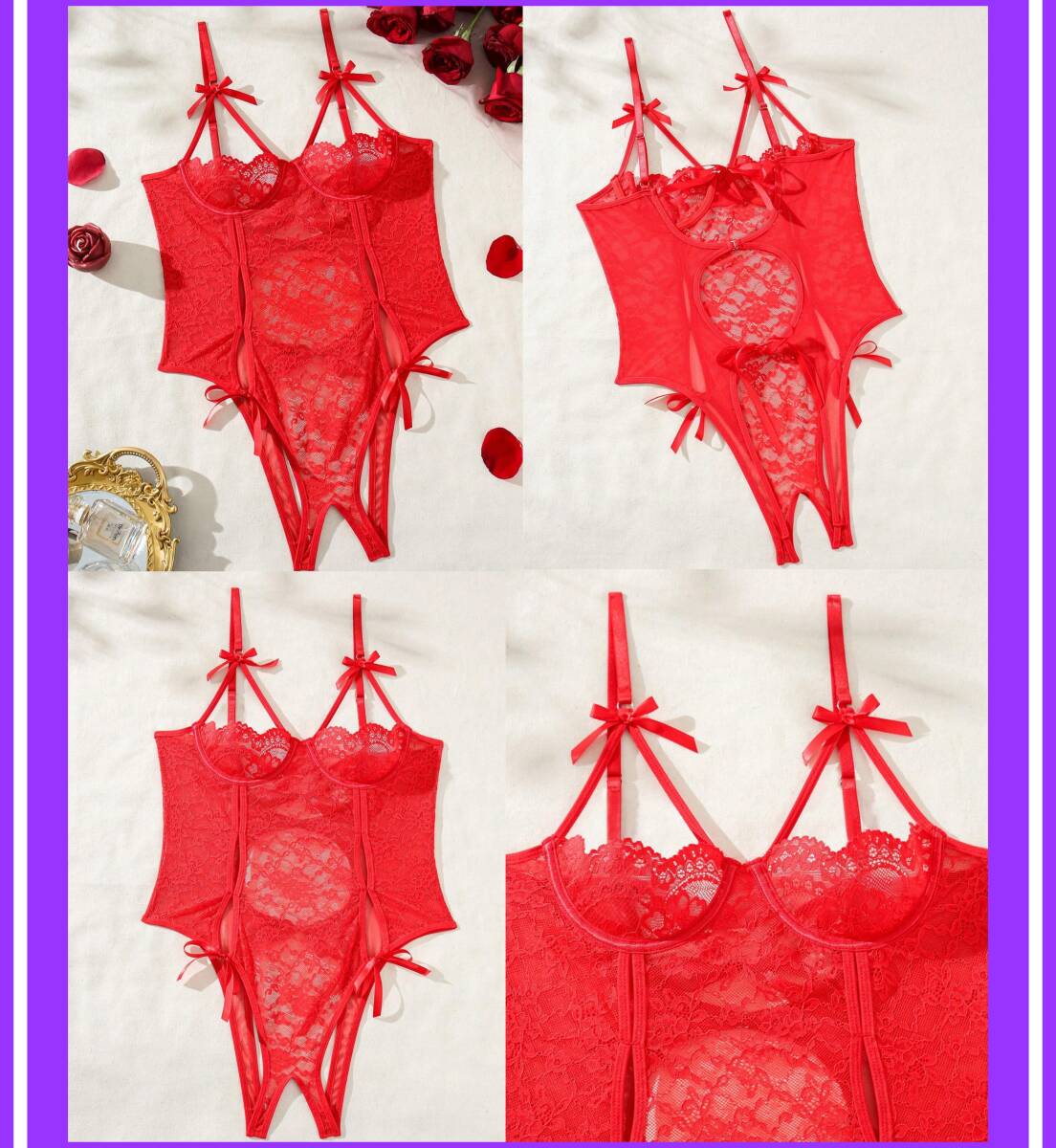 ♥超素敵★レースシースルー★テディ★ランジェリー★アンダーワイヤー★メッシュ★大人可愛いくSexy★キュート♥KB24S拍卖