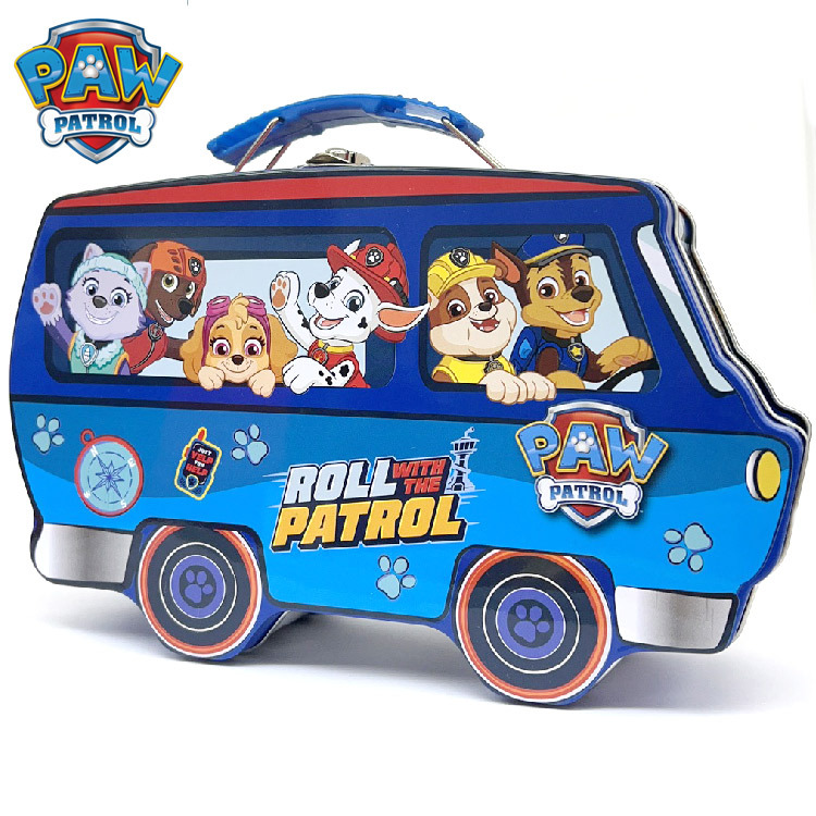 ブリキ缶 パウ・パトロール パウパト バス ブリキ 缶 ランチボックス ハンドルキャディ ケース トランク おもちゃ収納 アメリカン雑貨拍卖