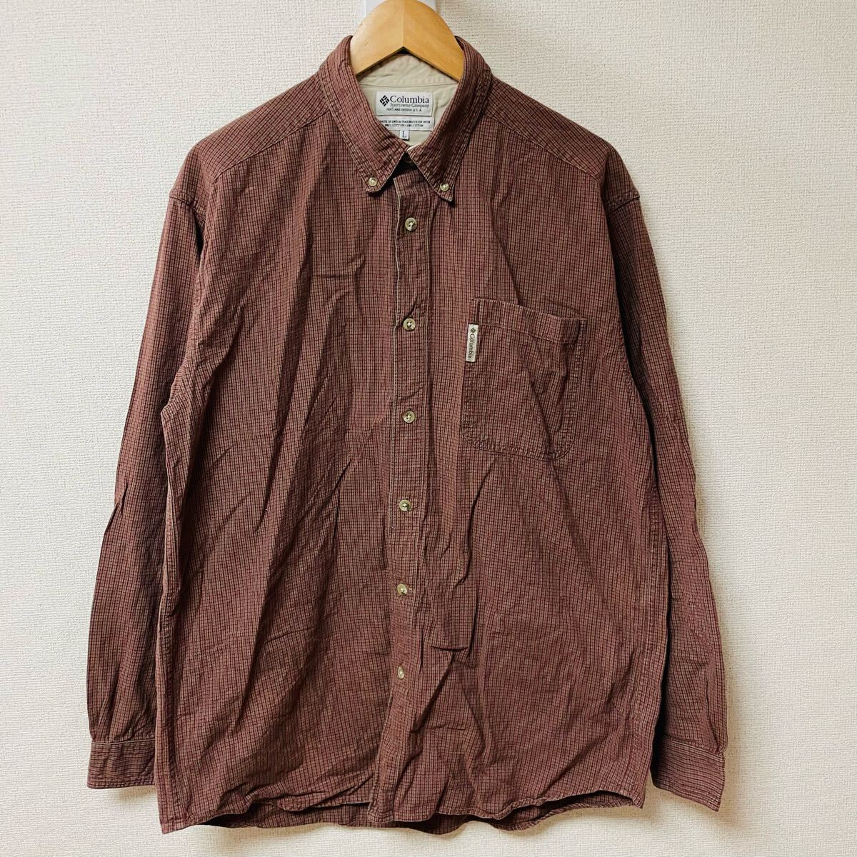 Columbia コロンビア シャツ 長袖  アメカジ  古着 チェック柄 メンズ L拍卖