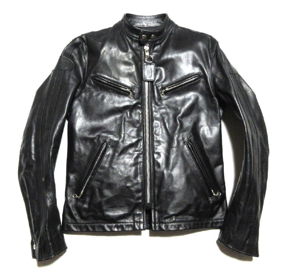 未使用に近い 近年モデル VANSON バンソン シングル ライダース/M/ブラック/4ポケット/スタンドカラー/USA/アメリカ/米国製拍卖