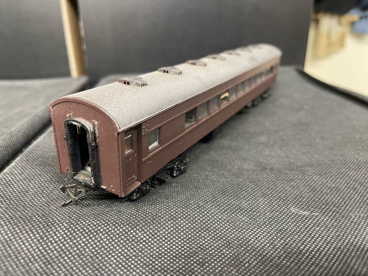 送料無料 中古 ジャンク HOゲージ 中村精密 スロ53 客車 茶色 キット組立品 布屋根再現 現状品拍卖