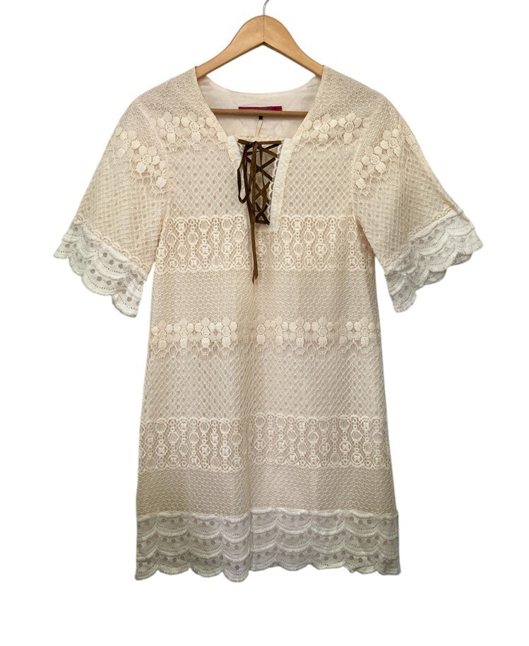 DOLLY GIRL BY ANNA SUI ドーリーガール バイ アナスイ レース ワンピース 半袖 サイズ1 中古 D4拍卖