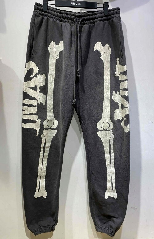 SAINT Mxxxxxx 22AW VL_SWEAT PANTS / BONE / BLACK Lサイズ SM-A22-0000-081 セントマイケル ボーン スウェット パンツ拍卖