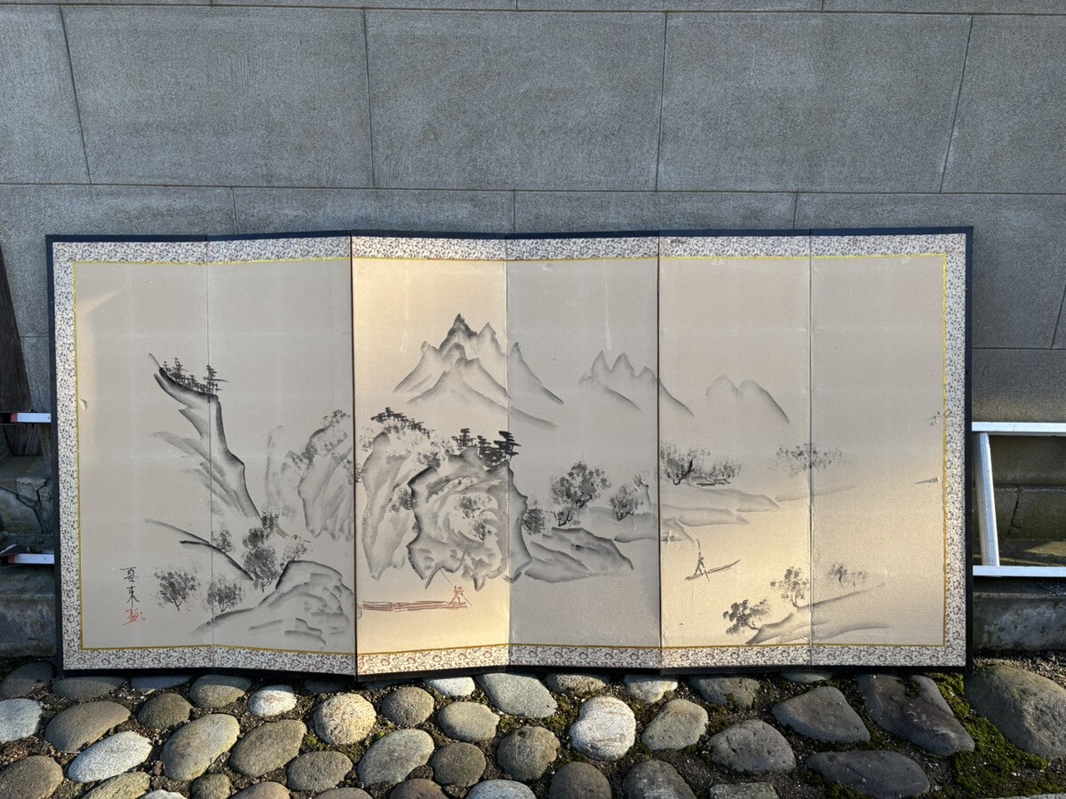 掛軸 日本画 真作 茶道具 古美術 在銘 夏来 骨董 アンティーク レトロ 絵画 屏風拍卖