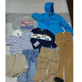 ミキハウス 120 服 まとめ 8点セット ホットビスケッツ 上着 長袖 半袖 ズボン ウィンドブレーカー トレーナー デニム 拍卖