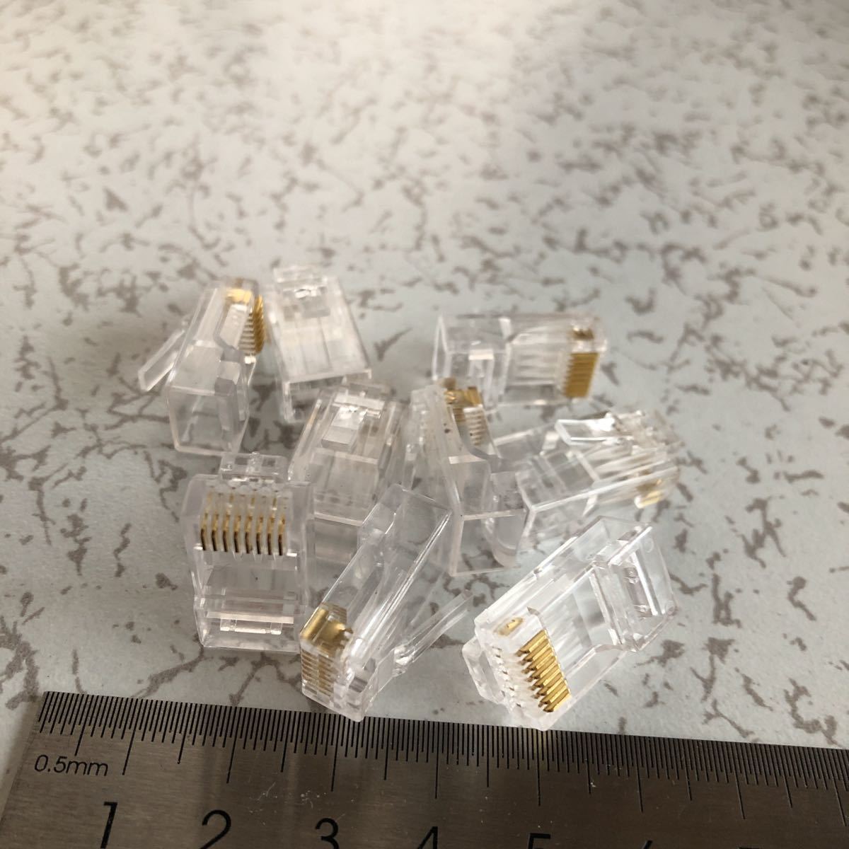 コネクタ モジュラープラグ LANケーブル加工10個まとめてCAT6 @001拍卖