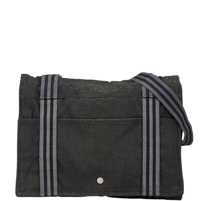 エルメス フールトゥ バサスMM 斜め掛け ショルダーバッグ メッセンジャーバッグ ブラック キャンバス レディース HERMES 【中古】拍卖