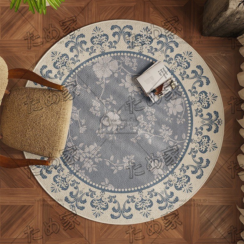 01 大好評★円形 家庭用カーペット フランス式 レトロ 豪華 美品 寝室 リビングルーム カーペット 滑り止め☆高級感満載 120*120cm拍卖