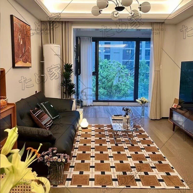 12 ☆高級感満載★フランス式 レトロ オールシーズン ラグマット 家庭用カーペット マイクロファイバーラグ 幾何学デザインし 160*230cm拍卖