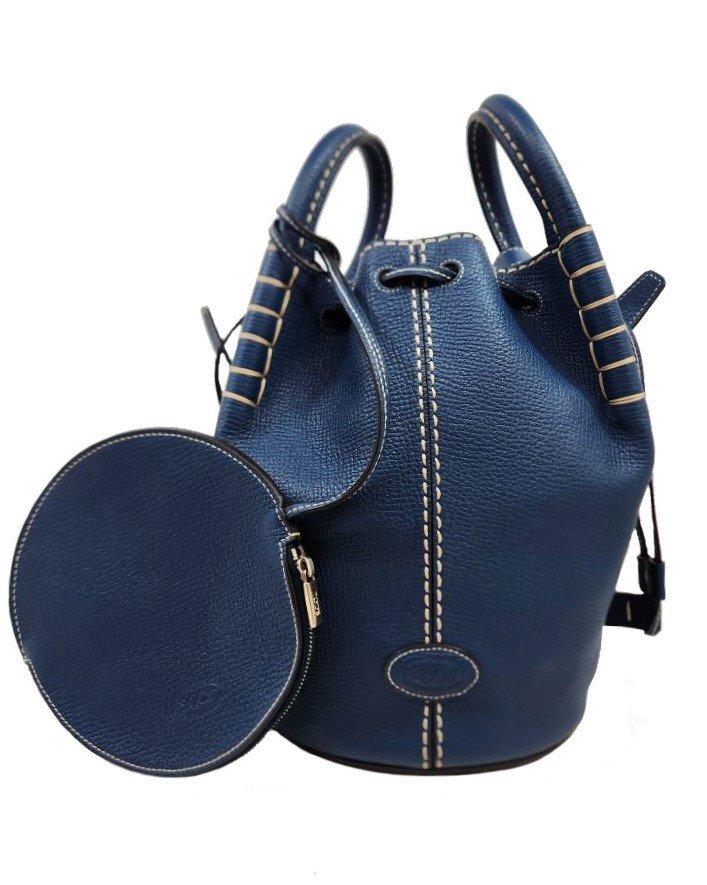 未使用品!TOD’S【トッズ】レザー バケットバッグ ドローストリング 2WAY ハンドバッグ ショルダーバッグ(4787)拍卖