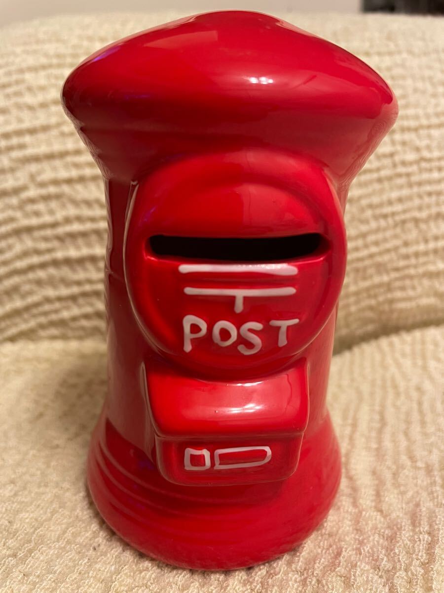 貯金箱 郵便ポスト型 ノベルティ 陶器製 赤拍卖