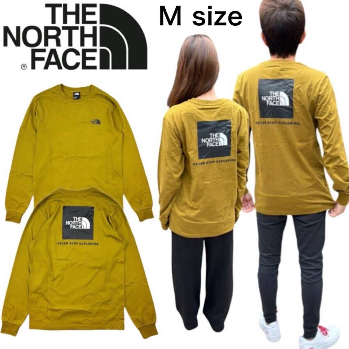 ザ ノースフェイス 長袖 Tシャツ ロンT NF0A87NN グリーン Mサイズ レッドボックス ボックスロゴ THE NORTH FACE L/S RED BOX TEE 新品拍卖
