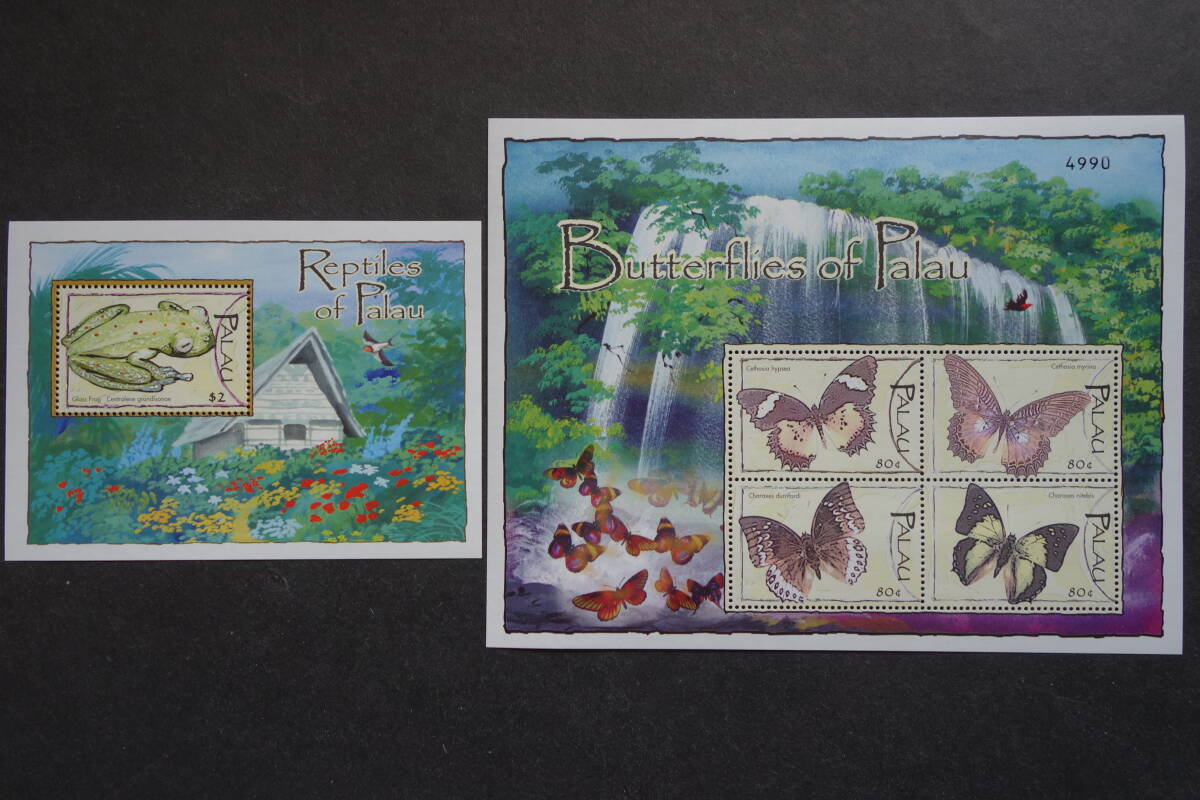 外国切手: パラオ切手 「パラオの蝶(チョウ)」 4種m/sと小型シート 未使用拍卖
