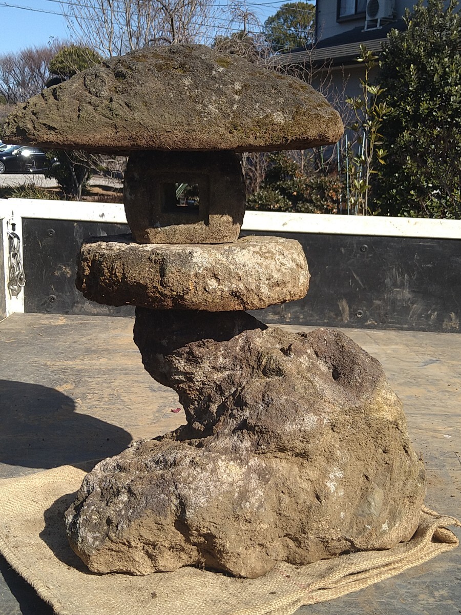 【★引き取り限定・配送不可★】天然石 山灯籠 とうろう 燈籠 灯ろう トウロウ 燈篭 自然石 庭石 2-1拍卖