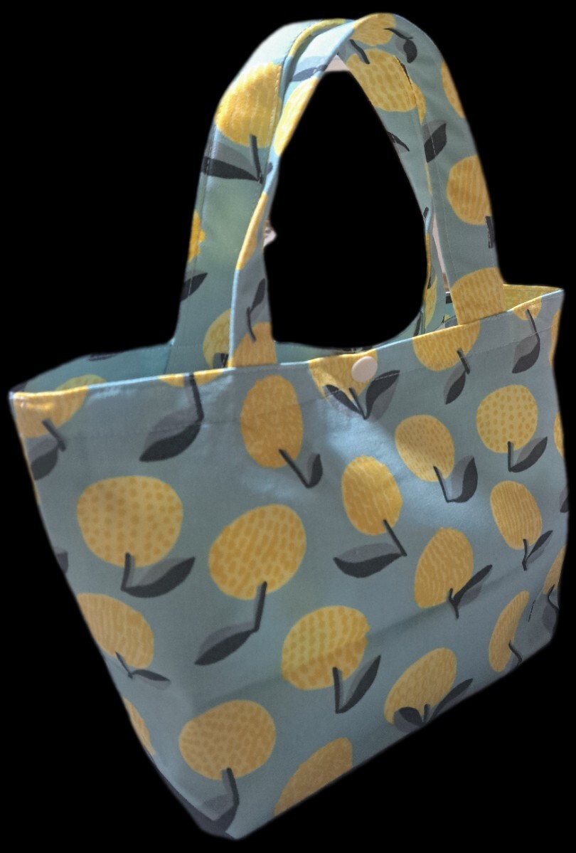 小さなトートバッグ お弁当バッグ ハンドメイド 内布付き拍卖