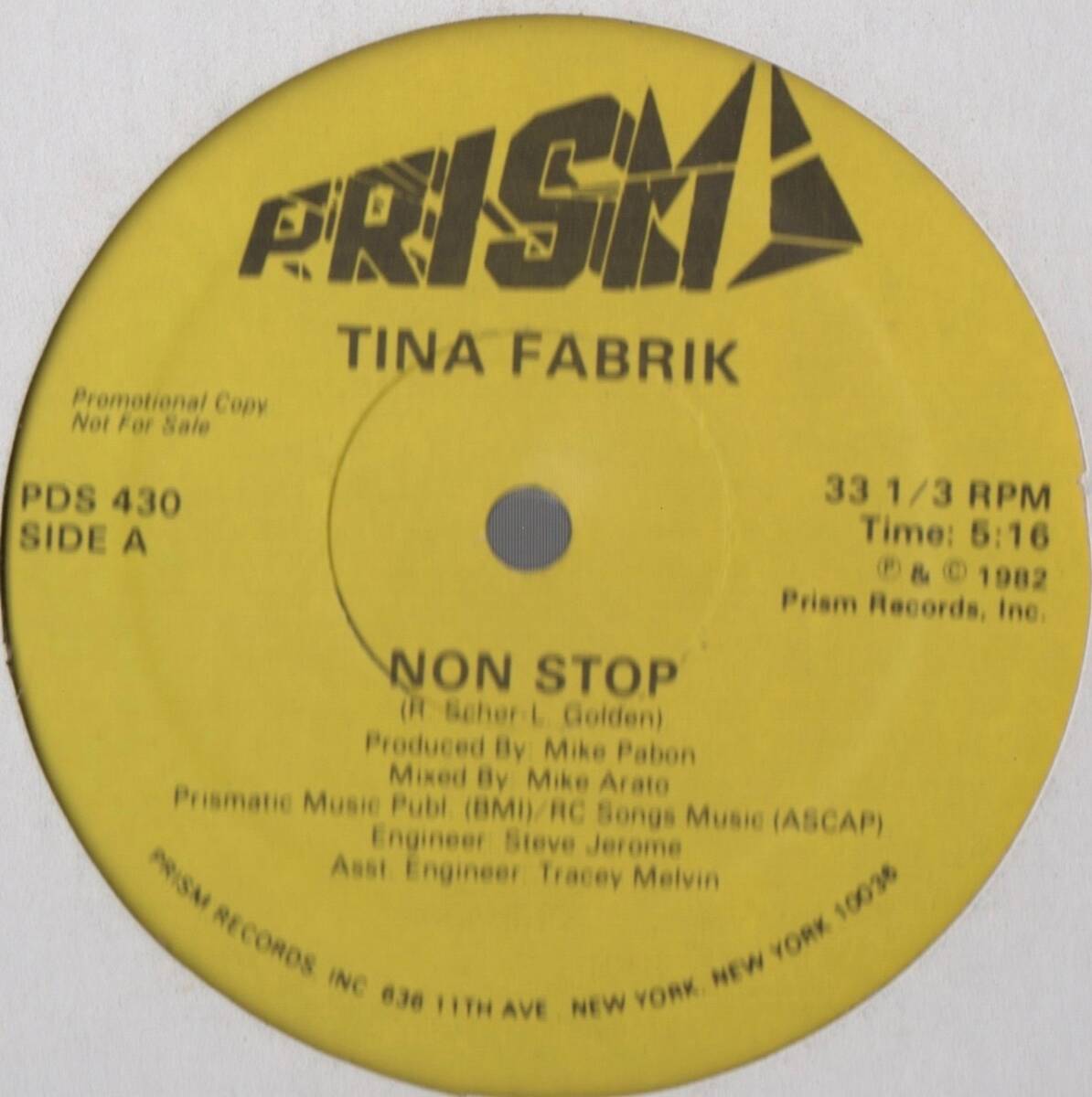 【廃盤12inch】Tina Fabrik / Non Stop拍卖