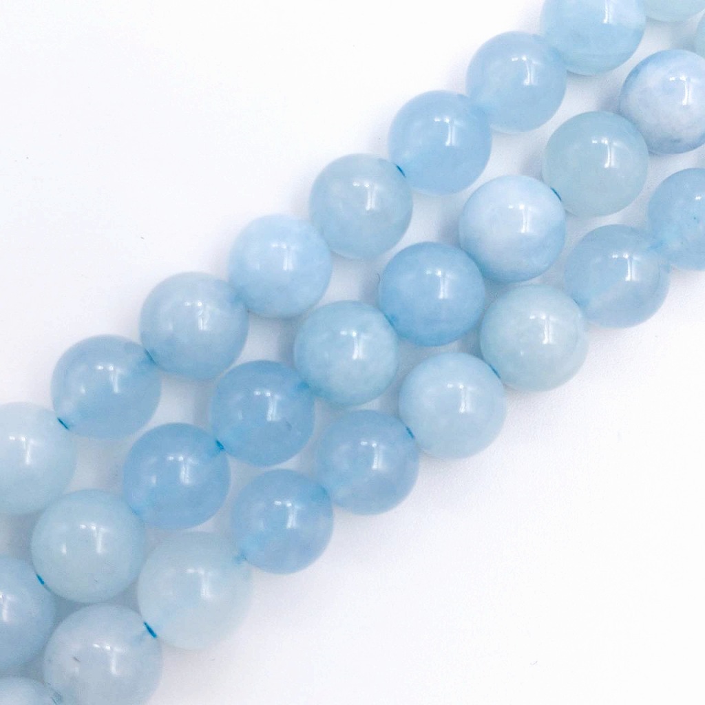 藍玉 アクアマリン 宝石 ラウンド 6mm 1連 61玉 天然石 パワーストーン ブレスレット用ビーズ 手芸 ハンドメイド DIY ビーズクラブ拍卖