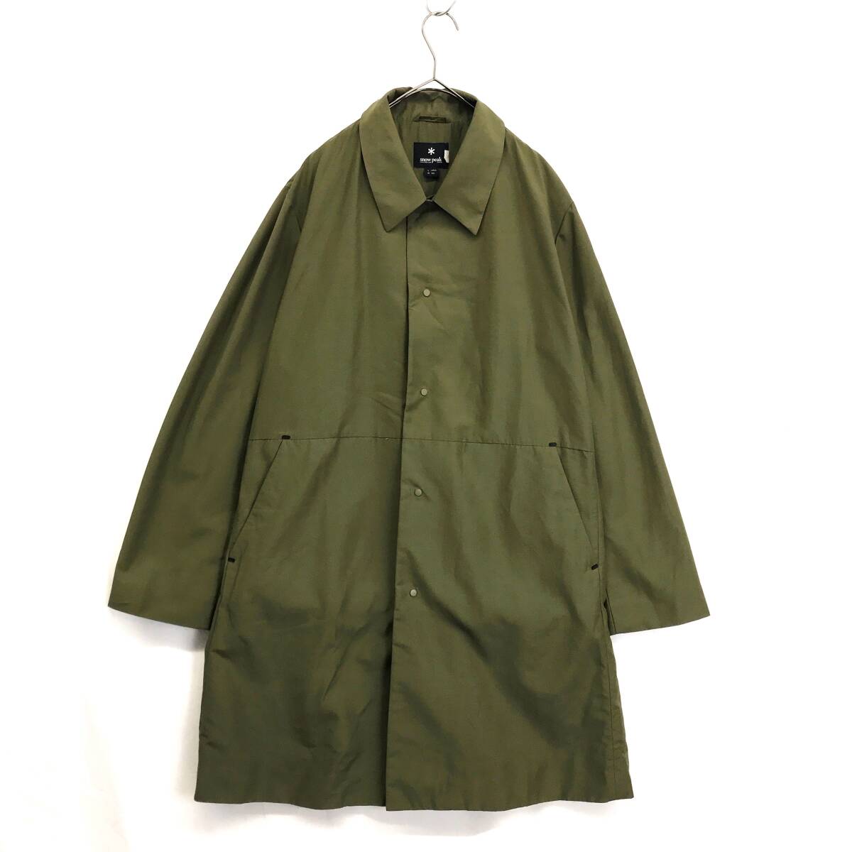 KZ8154★snow peak : オーバーコート JK-18SU002★L★カーキ 定価¥39,600- 焚火 耐久撥水加工拍卖