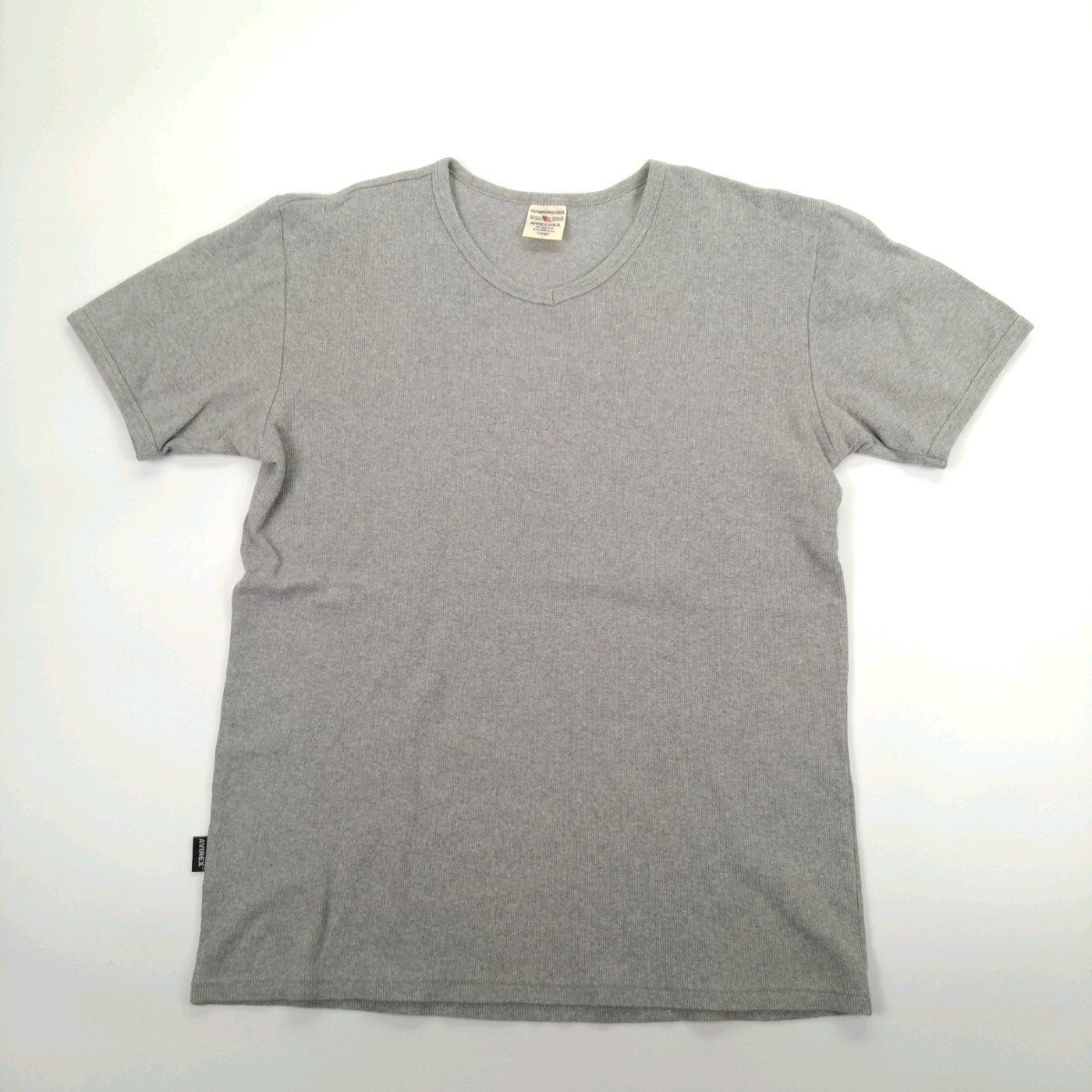 L AVIREX U.S.A. リブTシャツ 半袖 グレー ts2804拍卖