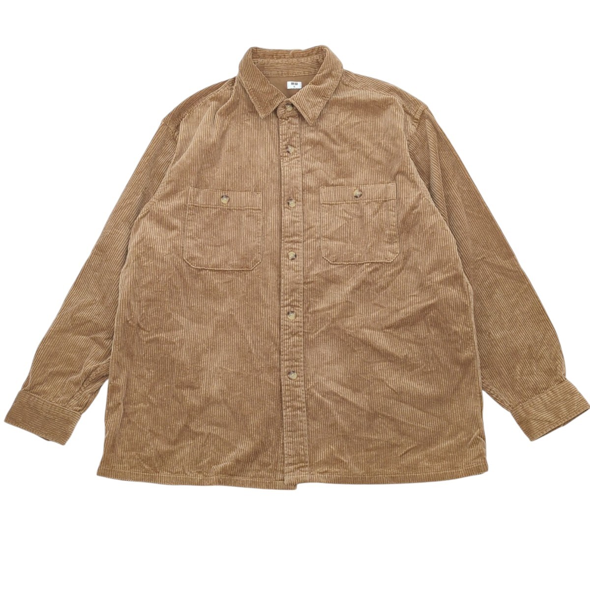 XL UNIQLO ユニクロ コーデュロイワークシャツ ブラウン ou0869拍卖