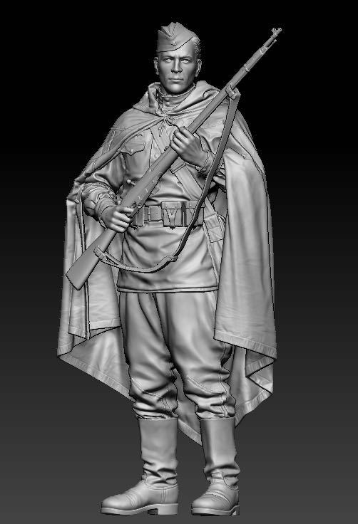 1/35 レジンキット 未塗装 WWⅡ ソ連軍 兵士 フィギュア1体 B【同梱可能】0720拍卖