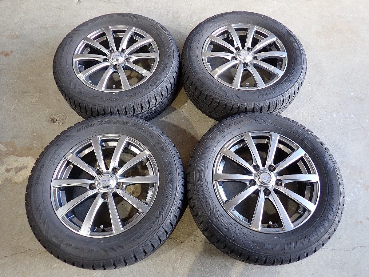 YS15605【送料無料215/60R16】オデッセイ ヴェゼル エスティマなどに TOYO 中古スタッドレスセット ▼16×6.5J 114.3/5H ET53▼拍卖