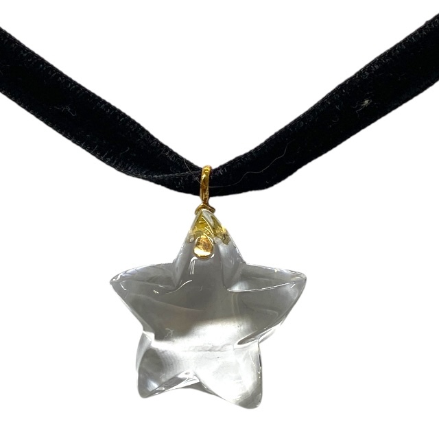 Baccarat バカラ ネックレス ペンダント チョーカー アクセサリー 小物 スター 星 クリスタル K18YG クリア拍卖