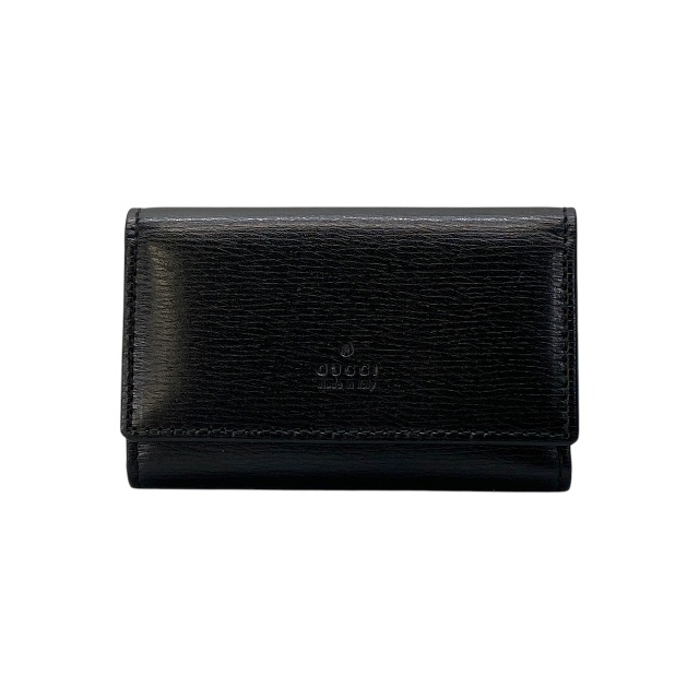 GUCCI グッチ 04579 6連 キーケース レザー ロゴ ブラック 黒拍卖